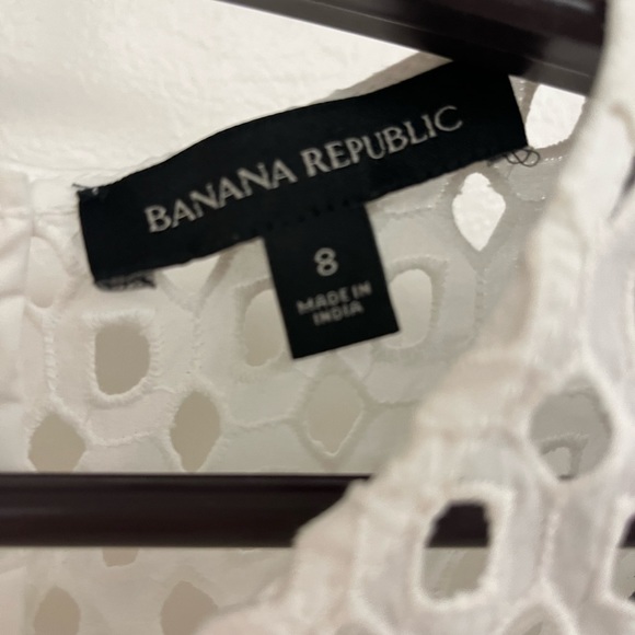 Banana Republic White Eyelet Peplum Summer Sundress Midi Dress - Picture 7 of 7